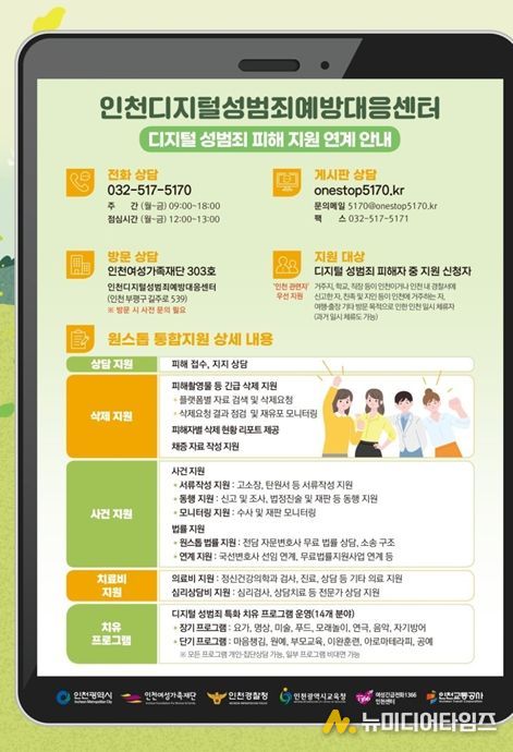 인천디지털성범죄예방대응센터 피해 지원 안내문