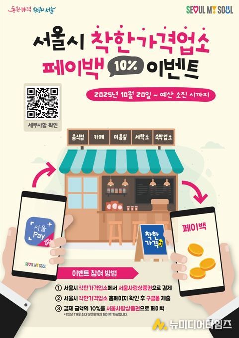 서울시 착한가격업소 페이백 이벤트 홍보 포스터