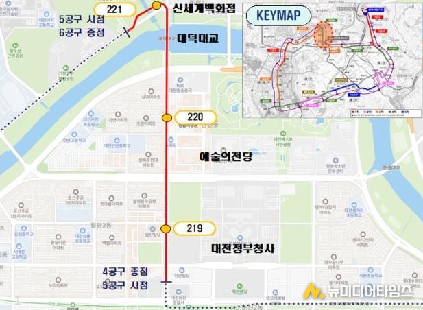 선사유적네거리~국립중앙과학관까지 2㎞ 구간