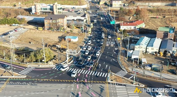 김수녕양궁장 진입도로 확장구간 조기 개통
