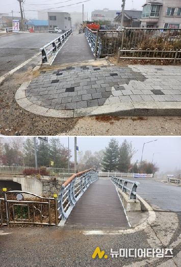 평창군, 진부면 면외동천(면외동 2교) 인도교 설치 공사 완료