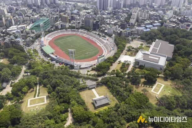 하늘에서 본 효창공원 전경