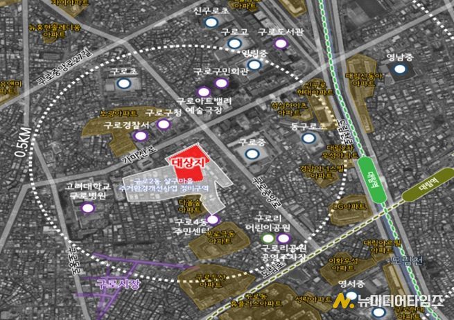 구로동 휴먼타운 2.0 시범사업 대상지 특별건축구역 위치도