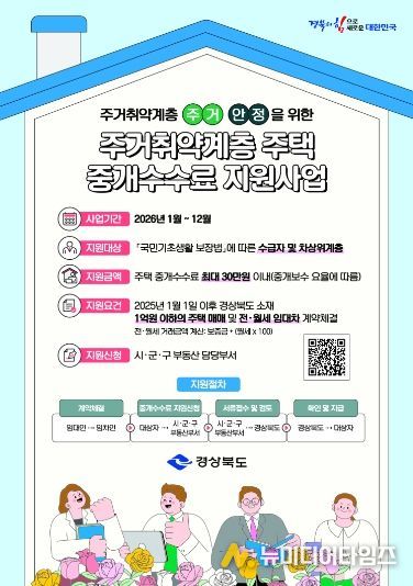 주거 취약계층 주택 중개보수 지원사업 홍보 포스터.