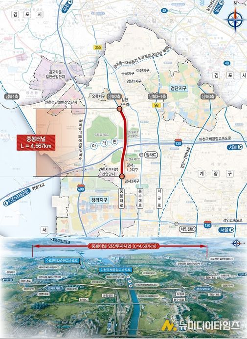 위치도 【중봉터널 민간투자사업】
