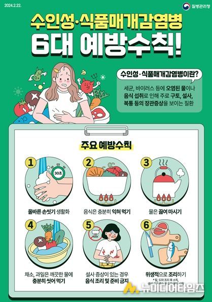 수인성·식품매개감염병 6대 예방수칙 포스터