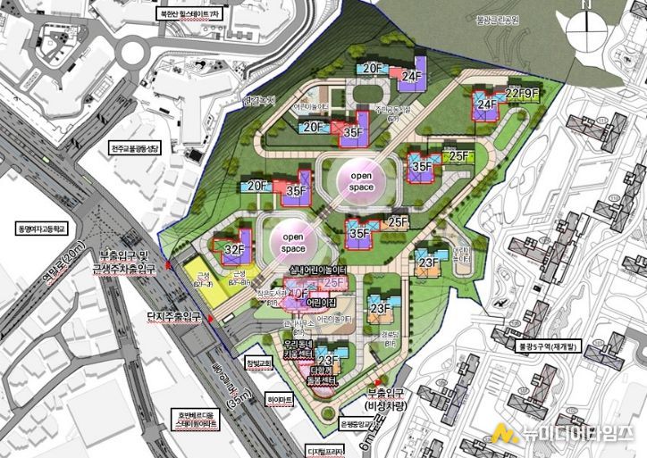 불광미성아파트 재건축 일대 예시도