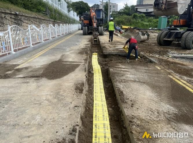 도시가스 공급 보조사업 공사 현장 모습