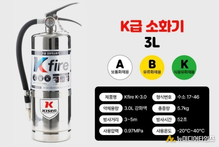 지원 예정인 K급 소화기