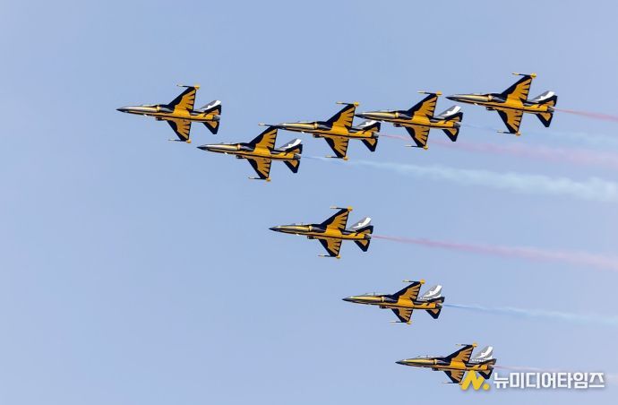 2024년 제18회 영등포 여의도 봄꽃축제 개최 당시 블랙이글스 축하 비행