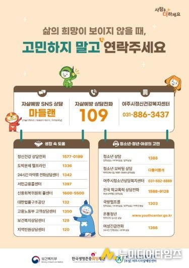 여주시, 봄철(3~5월) 자살 고위험시기 집중관리 추진