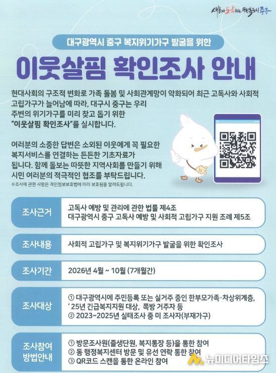 고독·고립 예방 ‘이웃살핌 확인조사’ 본격 추진
