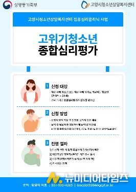 고양시청소년상담복지센터, ‘고위기청소년종합심리평가’ 신규사업 추진